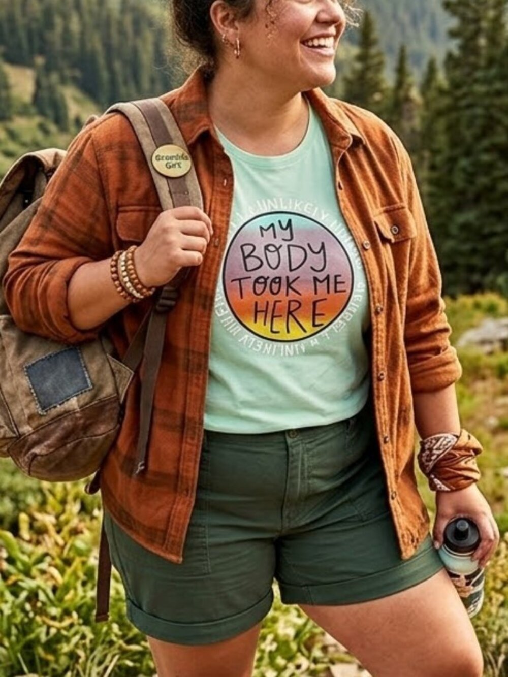 Merrell Shirt Women's 1X Unlikely Hikers My Body‎ Took Me Here Gorpcore Outdoor